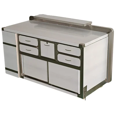 cabinet with 5 drawers and 2 sliding doors