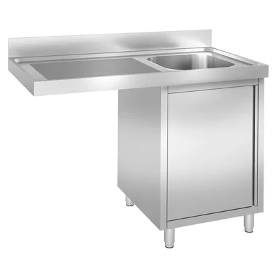 Commercial Dishwasher Sink Cabinet PREMIUM 1200x600mm - 1 Bowl Right