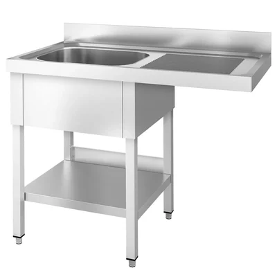 Commercial Dishwasher Sink Unit PREMIUM 1200x600mm - Single Bowl Left