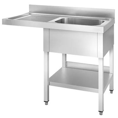 Commercial Dishwasher Sink Unit PREMIUM 1200x600mm - Single Bowl Right