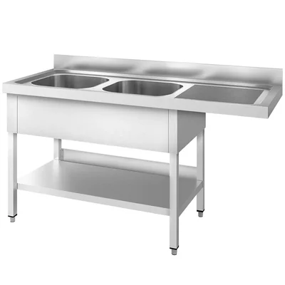 Lavello Doppio PREMIUM 1600x700mm - Doppia Vasca Destra