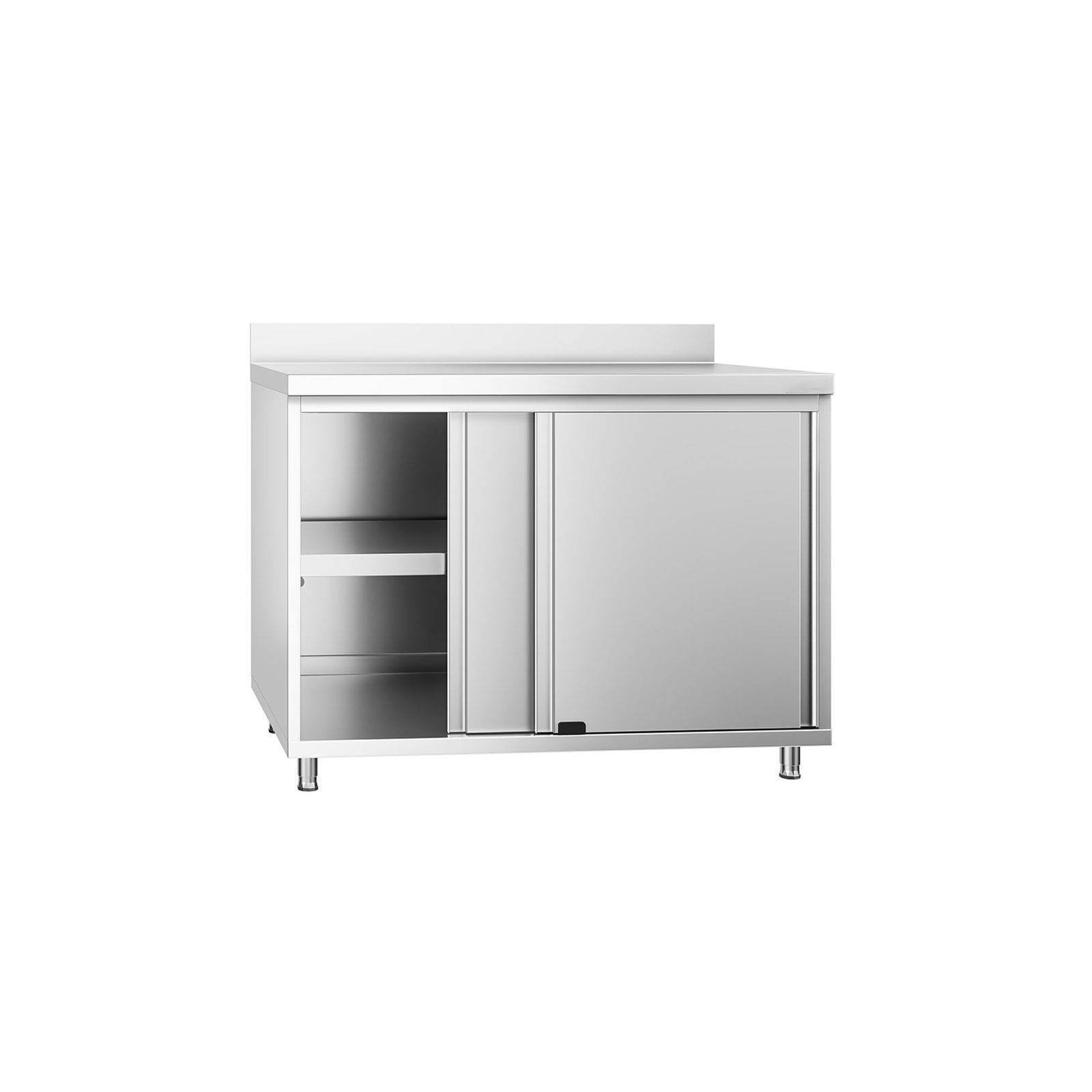 Stainless Steel Floor Cupboard PREMIUM - 1000x600mm - with Sliding Doors & Upstand