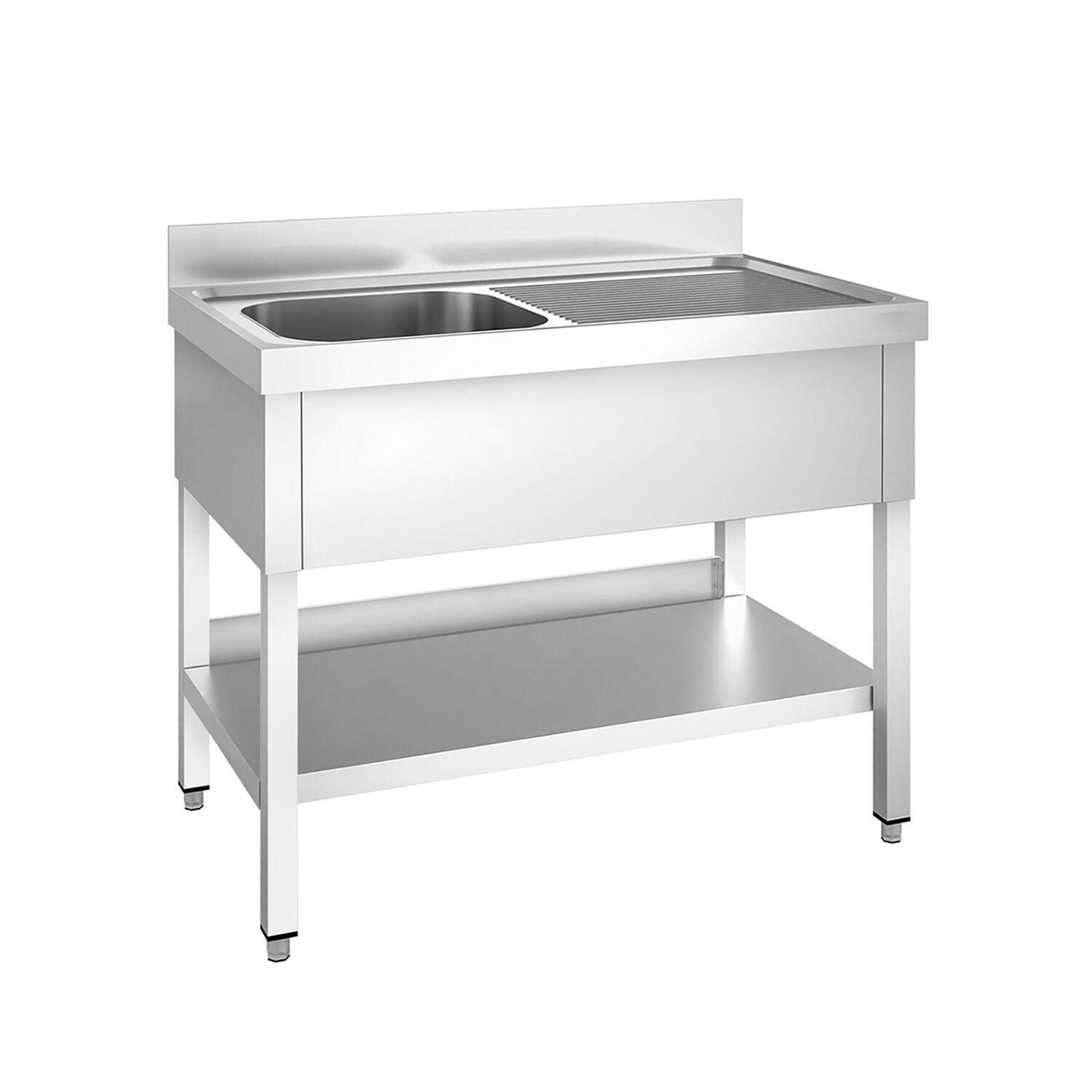 Commercial Sink Unit PREMIUM 1000x600mm - Single Bowl Left - Image 1