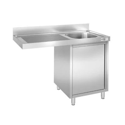 Commercial Dishwasher Sink Cabinet PREMIUM 1200x600mm - 1 Bowl Right