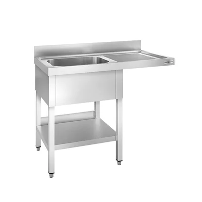 Commercial Dishwasher Sink Unit PREMIUM 1200x600mm - Single Bowl Left