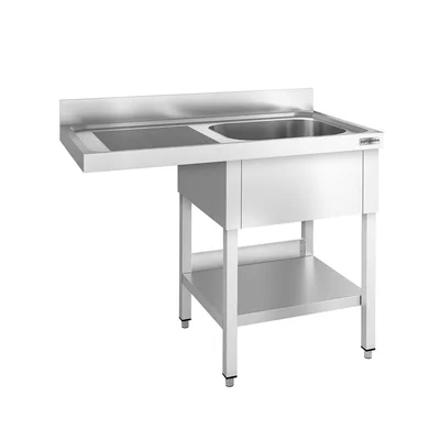 Commercial Dishwasher Sink Unit PREMIUM 1200x600mm - Single Bowl Right